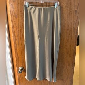 Zara Olive Green Silk Slip Skirt